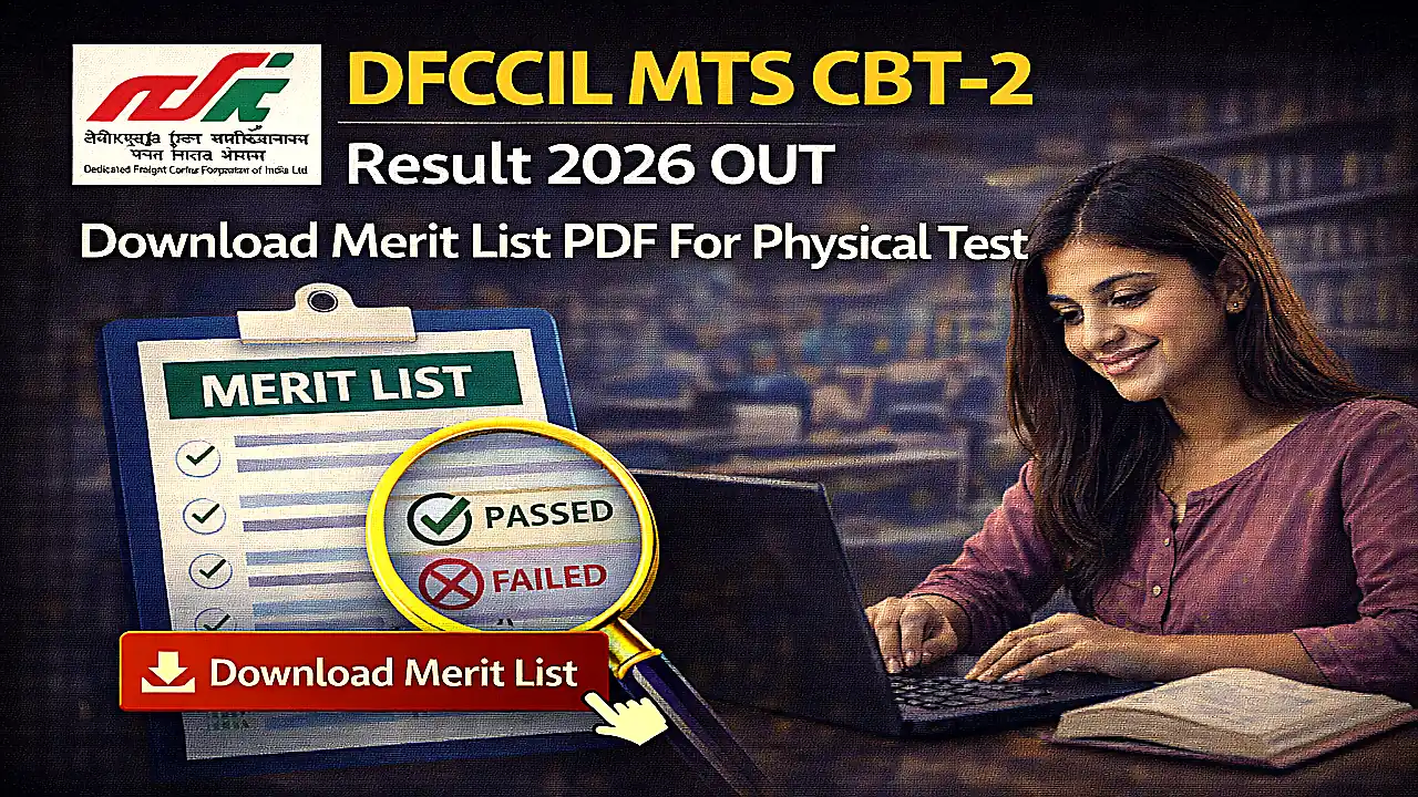 make DFCCIL MTS CBT-2 Result 2026 OUT Download Merit List PDF For Physical Test