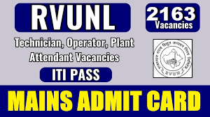 RVUNL Technician Mains Admit Card 2026 Out